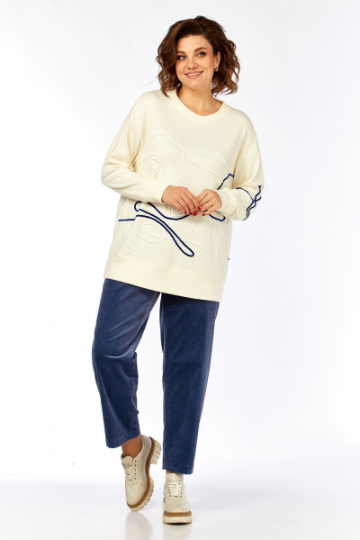 Брюки, джемпер Jurimex 3395 ваниль-синий - фото 10