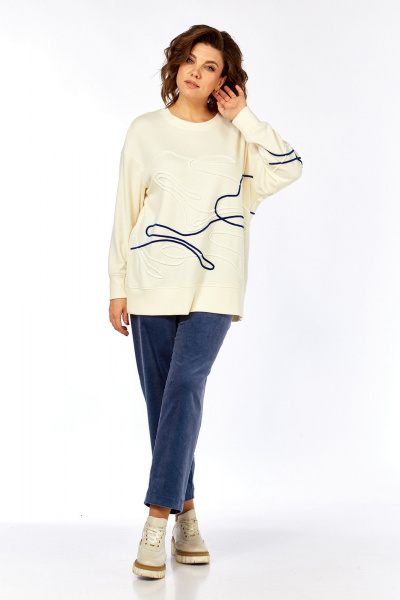 Брюки, джемпер Jurimex 3395 ваниль-синий - фото 4