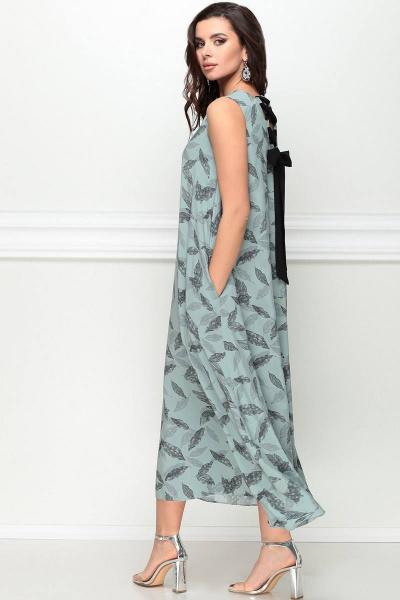 Платье LeNata 11208 на-зеленом-рисунок - фото 2