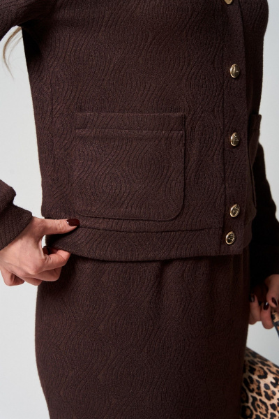 Джемпер, юбка Laikony L-283 шоколадный - фото 11