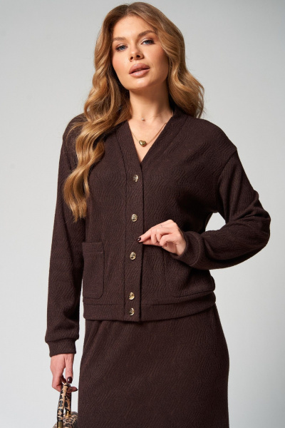 Джемпер, юбка Laikony L-283 шоколадный - фото 6
