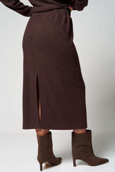 Джемпер, юбка Laikony L-283 шоколадный - фото 8