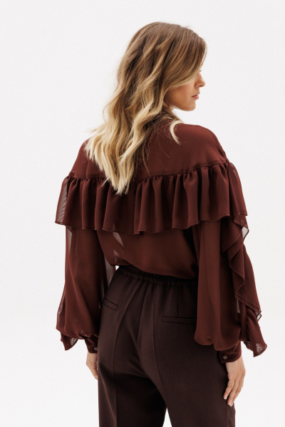 Блуза EOLA 2935 шоколад - фото 6