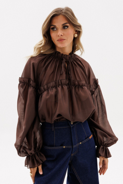 Блуза EOLA 2936 шоколад - фото 10