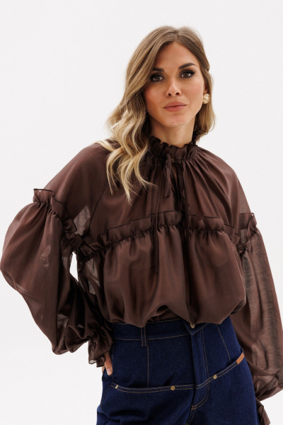 Блуза EOLA 2936 шоколад - фото 8