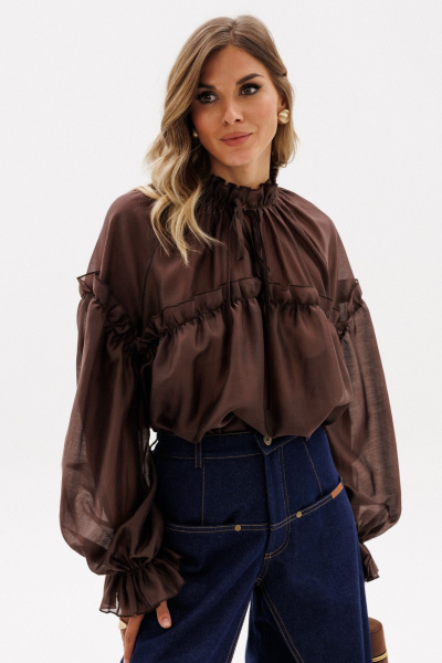 Блуза EOLA 2936 шоколад - фото 7