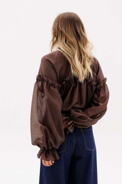 Блуза EOLA 2936 шоколад - фото 4
