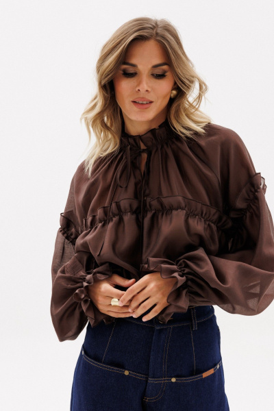 Блуза EOLA 2936 шоколад - фото 2
