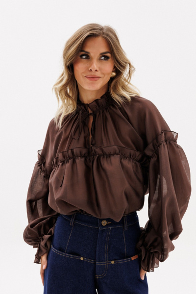 Блуза EOLA 2936 шоколад - фото 1