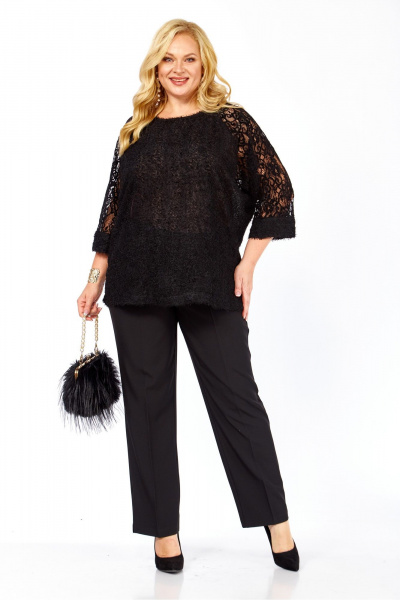 Блуза, брюки Элль-стиль 2426 черный - фото 11