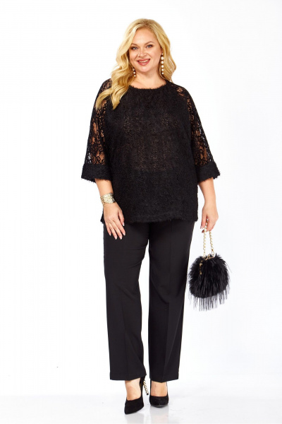 Блуза, брюки Элль-стиль 2426 черный - фото 8