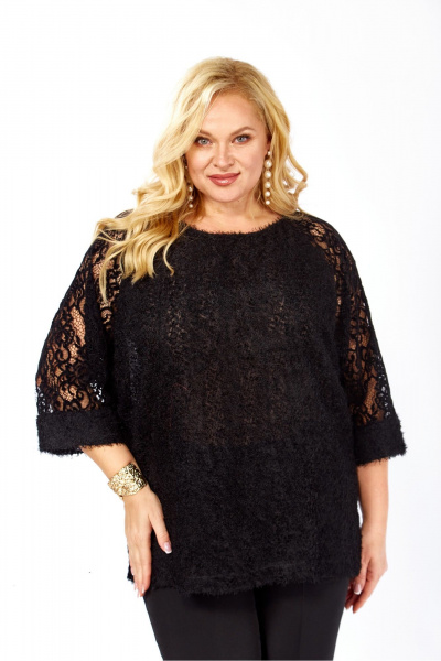 Блуза, брюки Элль-стиль 2426 черный - фото 5