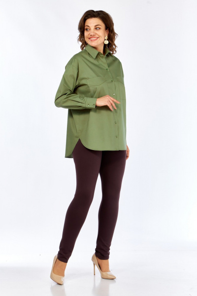 Рубашка Avenue 0343 оливка - фото 10