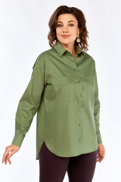 Рубашка Avenue 0343 оливка - фото 7