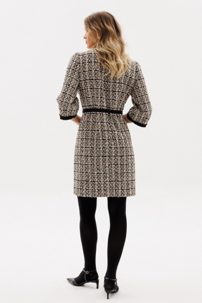 Платье EOLA 2952 бежево-черная_клетка - фото 8