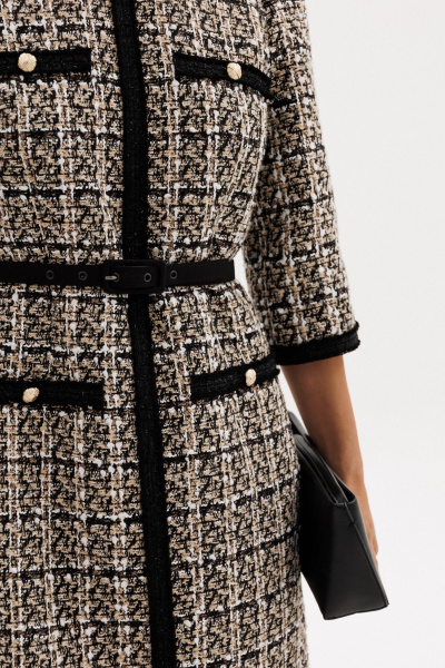 Платье EOLA 2952 бежево-черная_клетка - фото 5