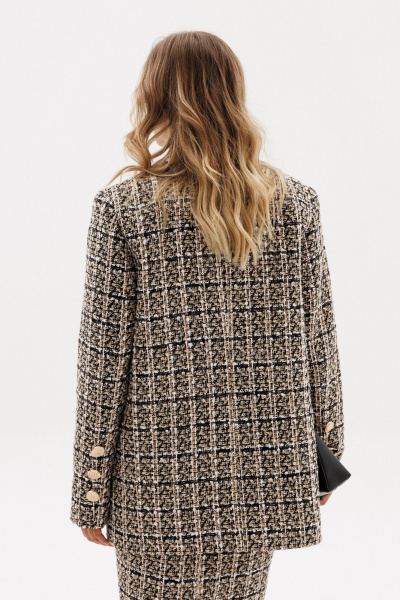 Жакет EOLA 2954 бежево-черная_клетка - фото 8