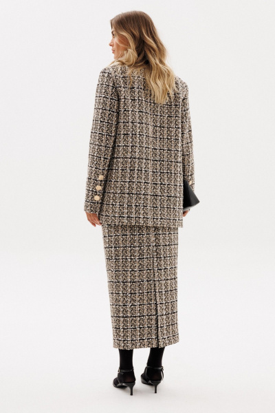 Юбка EOLA 2955 бежево-черная_клетка - фото 7