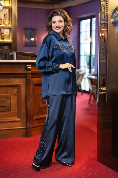 Блуза, брюки VI ORO VR-1235 синий - фото 18