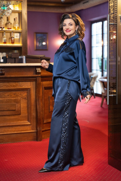 Блуза, брюки VI ORO VR-1235 синий - фото 2