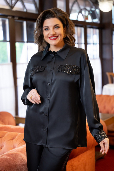 Блуза, брюки VI ORO VR-1235 черный - фото 7