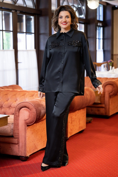 Блуза, брюки VI ORO VR-1235 черный - фото 2