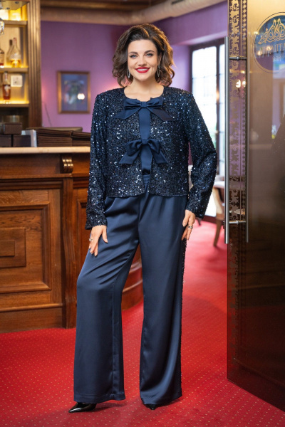 Брюки, жакет, топ VI ORO VR-1232 синий - фото 4