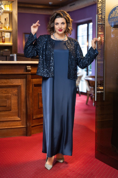 Жакет, платье VI ORO VR-1230 синий - фото 6