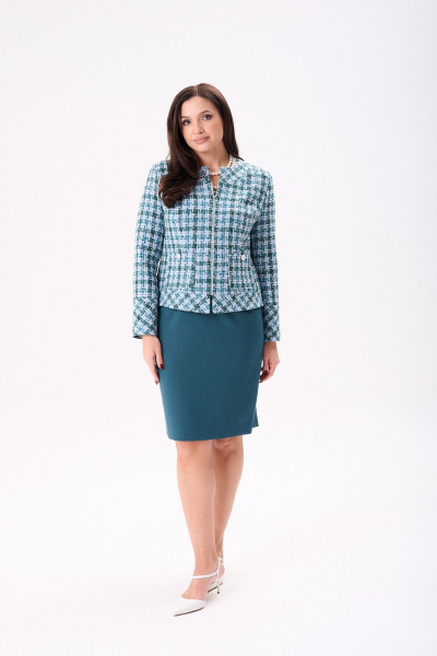 Жакет, юбка Mislana 11006 морская_волна - фото 2
