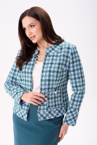 Жакет, юбка Mislana 11006 морская_волна - фото 8