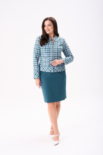Жакет, юбка Mislana 11006 морская_волна - фото 3