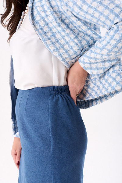 Жакет, юбка Mislana 11006 голубой - фото 19