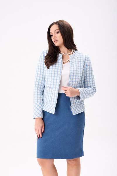 Жакет, юбка Mislana 11006 голубой - фото 18
