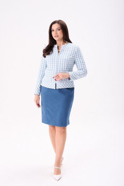 Жакет, юбка Mislana 11006 голубой - фото 17
