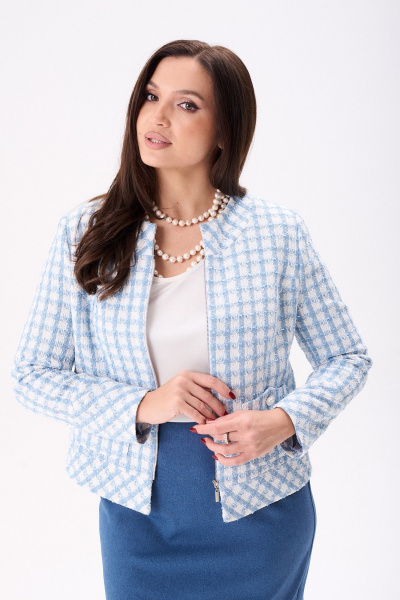 Жакет, юбка Mislana 11006 голубой - фото 11