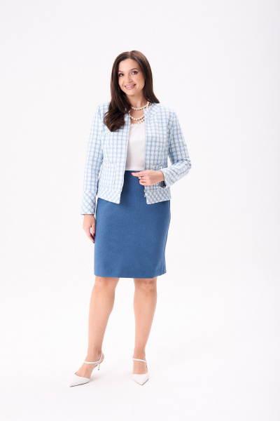 Жакет, юбка Mislana 11006 голубой - фото 4