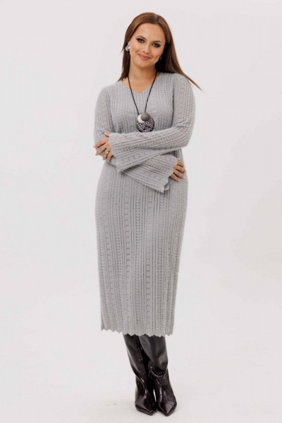 Платье Mislana 1239 серый - фото 3