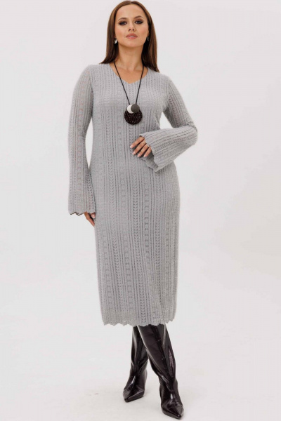Платье Mislana 1239 серый - фото 1