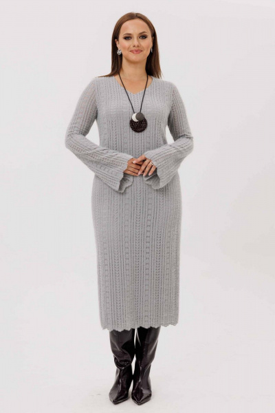 Платье Mislana 1239 серый - фото 2