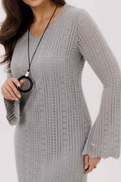Платье Mislana 1239 серый - фото 5