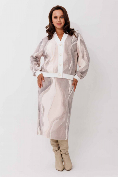 Жакет, юбка Mislana 1265 капучино - фото 1