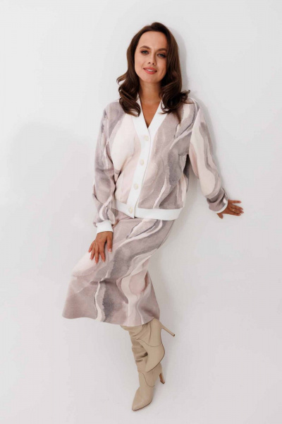 Жакет, юбка Mislana 1265 капучино - фото 10