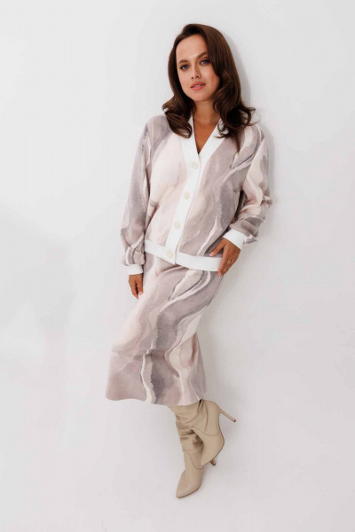 Жакет, юбка Mislana 1265 капучино - фото 9