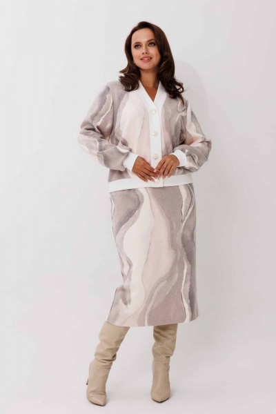 Жакет, юбка Mislana 1265 капучино - фото 2