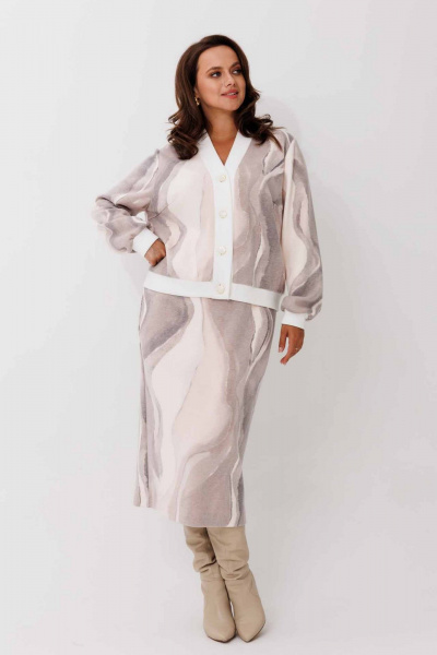 Жакет, юбка Mislana 1265 капучино - фото 3