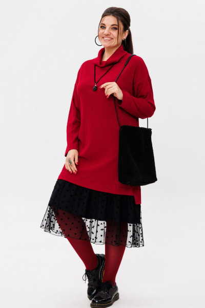 Платье Anelli 1740 красный_бархат - фото 9