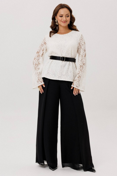 Блуза, брюки INVITE 6122 белый/черный - фото 5