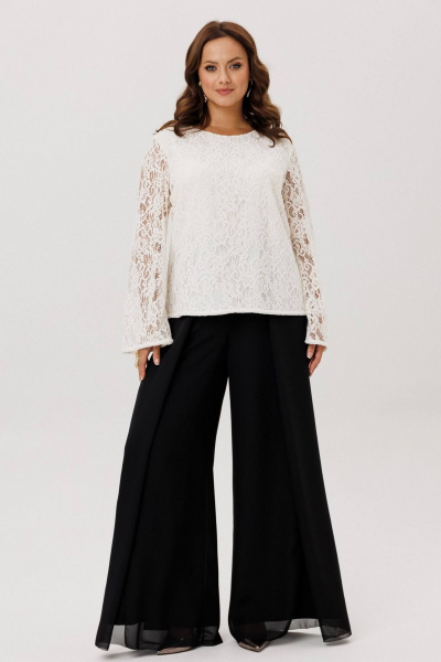 Блуза, брюки INVITE 6122 белый/черный - фото 2