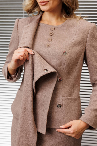 Жакет, юбка Мода Юрс 25-2936 капучино - фото 3