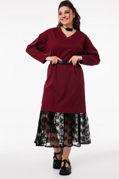 Платье Anelli 1739 винный_соблазн - фото 2